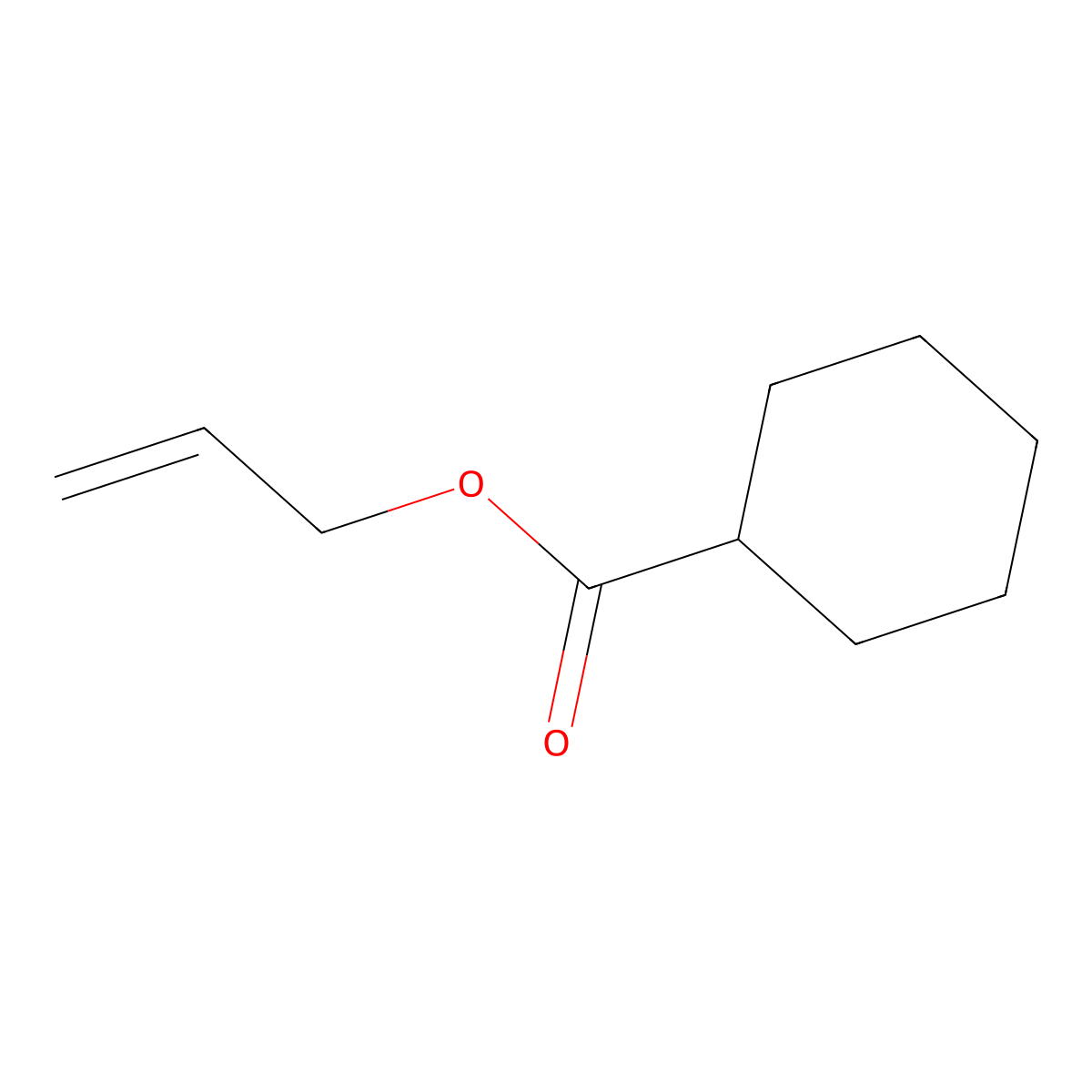 Allyl cyclohexanecarboxylate molecular structure, CAS 16491-63-7
