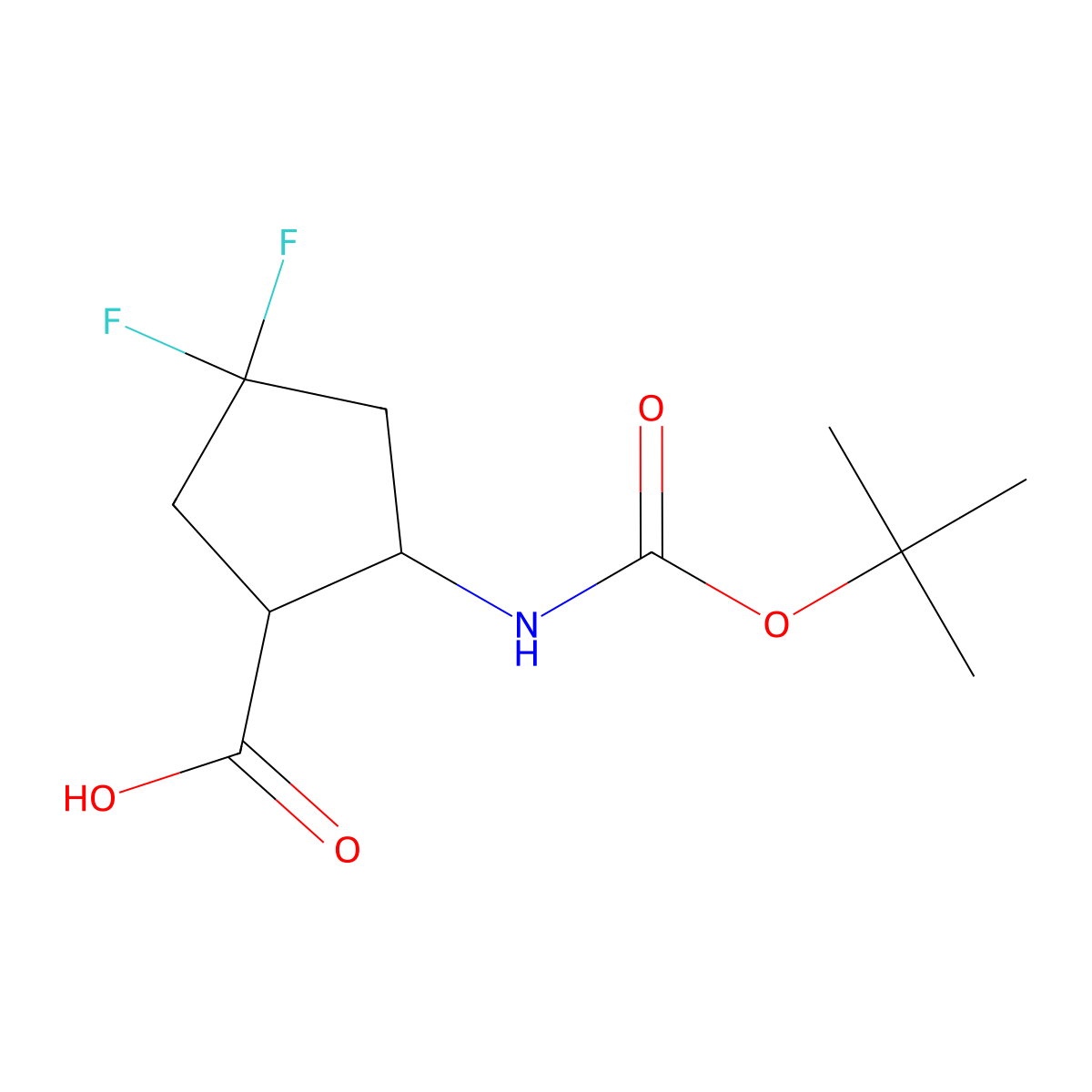 cis-2-[[(1,1-Dimethylethoxy)carbonyl]amino]-4,4-difluoro-Cyclopentanecarboxylic acid molecular structure, CAS 164916-35-2