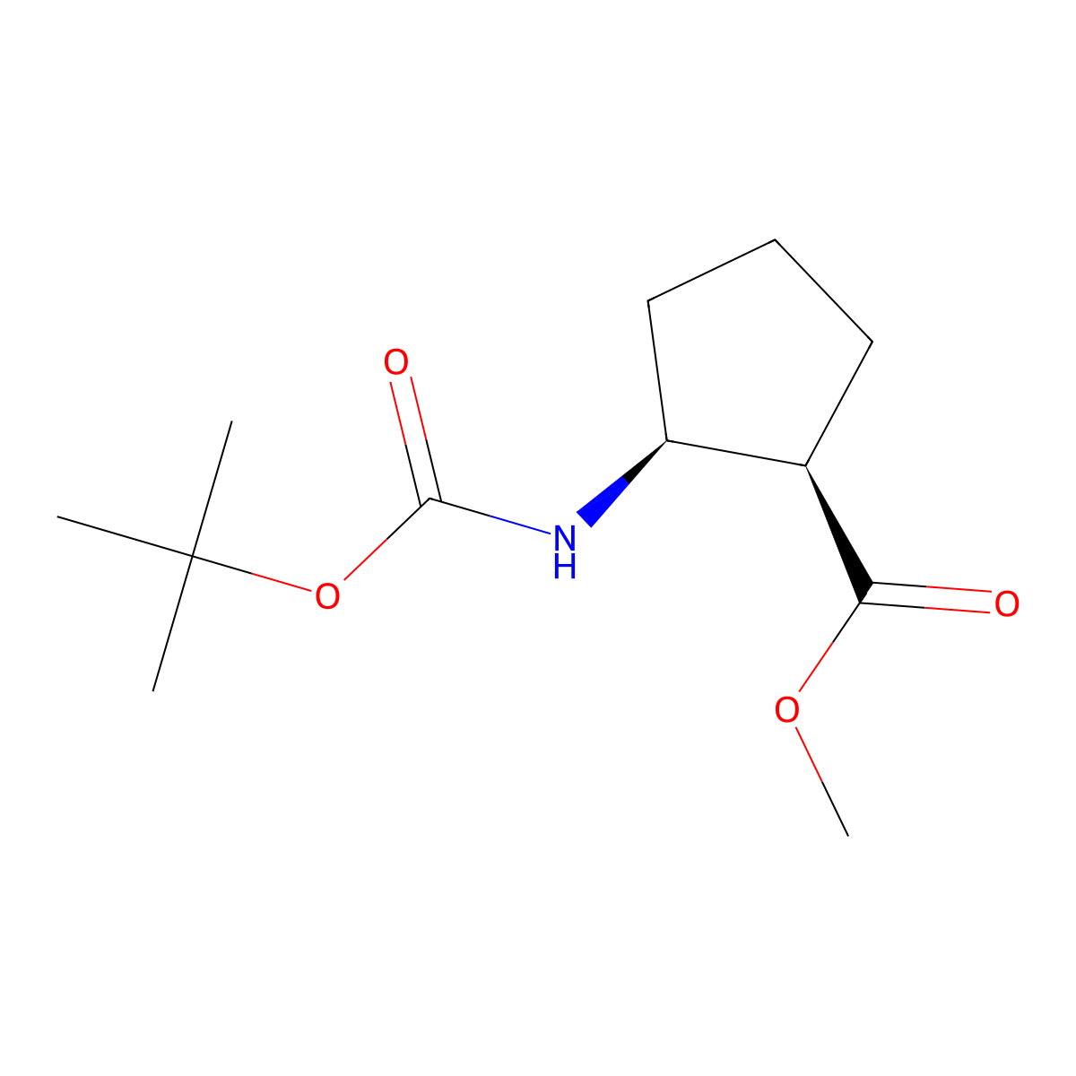 Methyl cis-2-(Boc-amino)cyclopentanecarboxylate molecular structure, CAS 164916-42-1