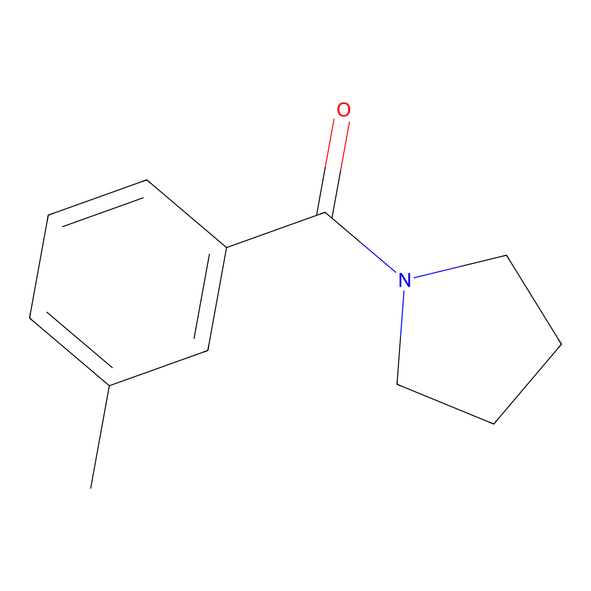 (3-Methylphenyl)-1-pyrrolidinylmethanone molecular structure, CAS 164918-75-6