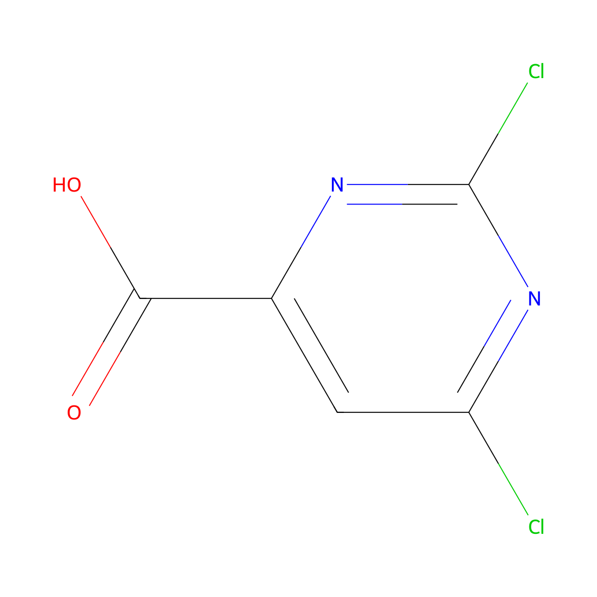 2,6-Dichloropyrimidine-4-carboxylic acid molecular structure, CAS 16492-28-7