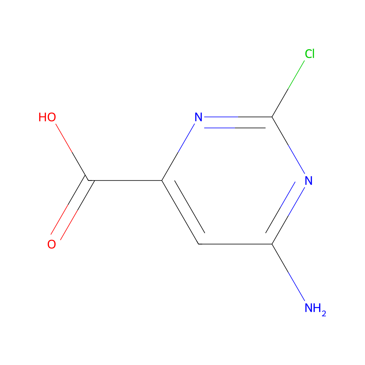 6-Amino-2-chloro-4-pyrimidinecarboxylic acid molecular structure, CAS 16492-29-8