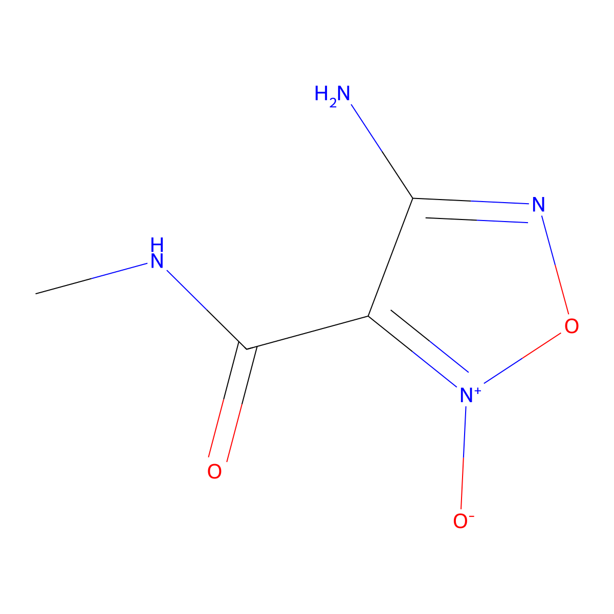 4-amino-N-methyl-2-oxido-1,2,5-oxadiazol-2-ium-3-carboxamide molecular structure, CAS 164926-70-9