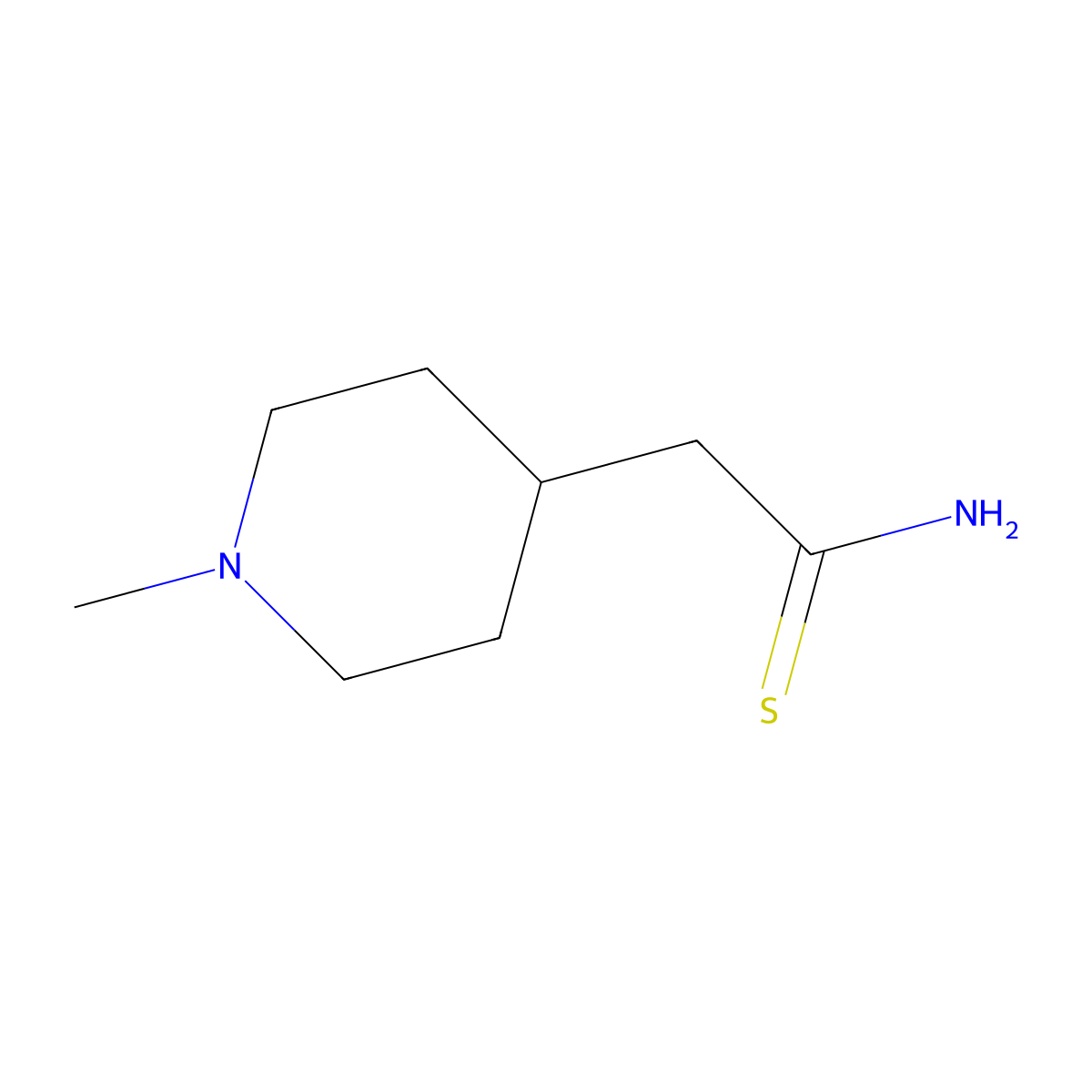 2-(1-Methylpiperidin-4-yl)ethanethioamide molecular structure, CAS 164926-90-3