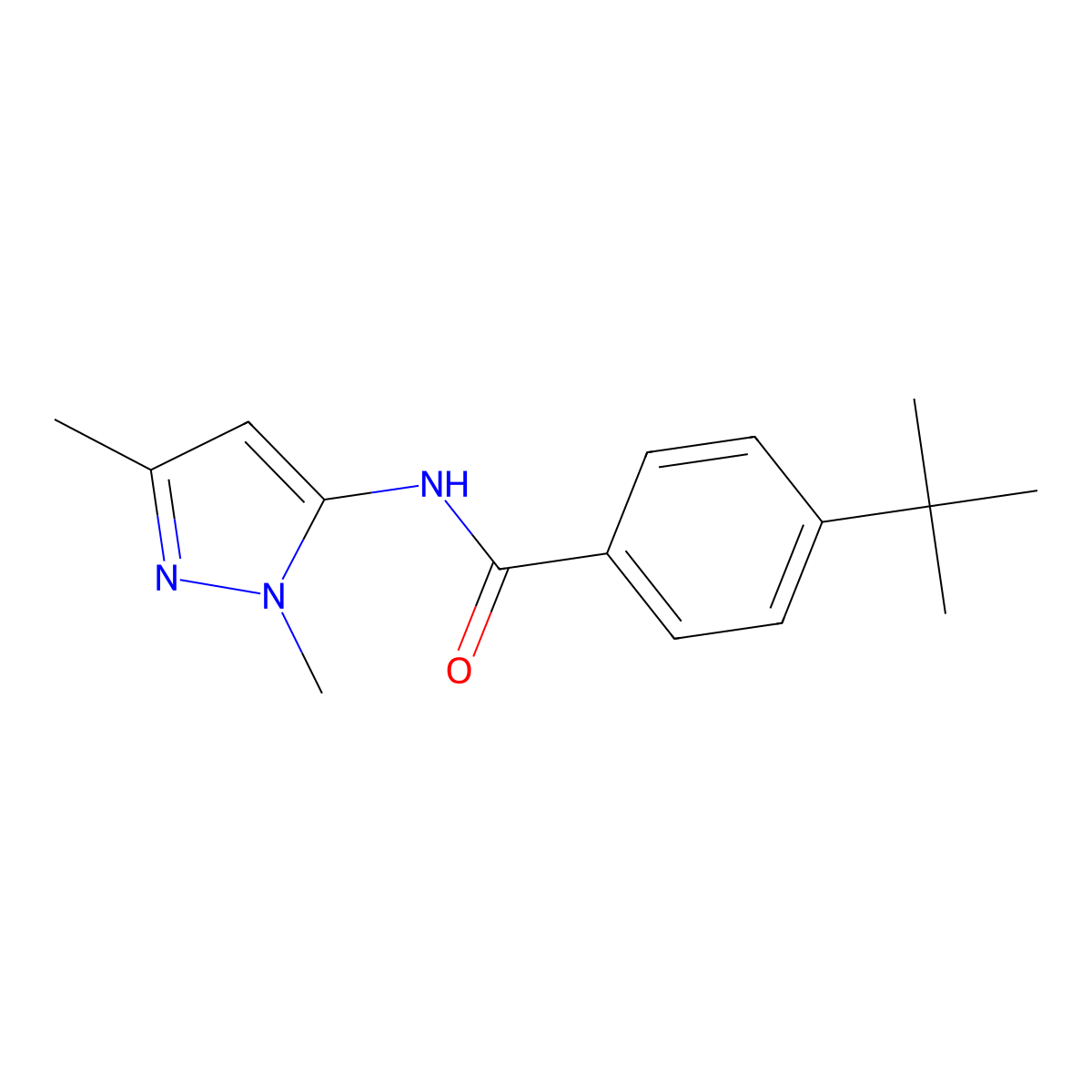 4-(tert-butyl)-N-(1,3-dimethyl-1H-pyrazol-5-yl)benzamide molecular structure, CAS 164928-33-0
