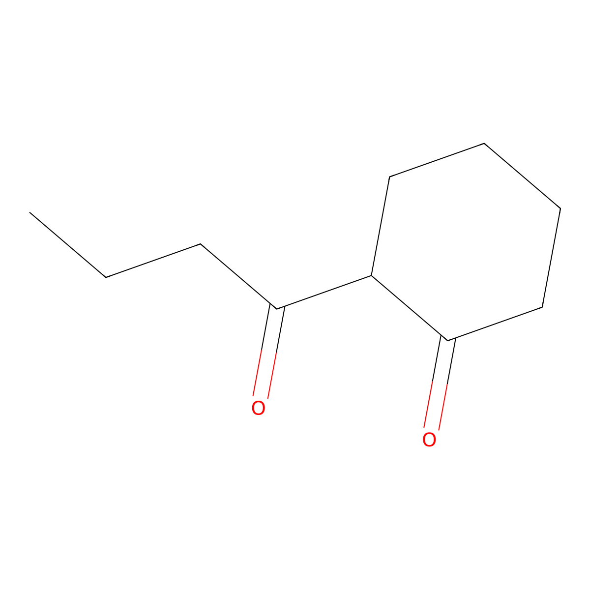 2-Butanoylcyclohexan-1-one molecular structure, CAS 16493-10-0