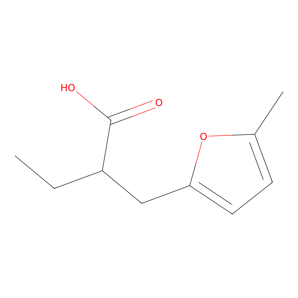 2-((5-Methylfuran-2-yl)methyl)butanoic acid molecular structure, CAS 16493-39-3