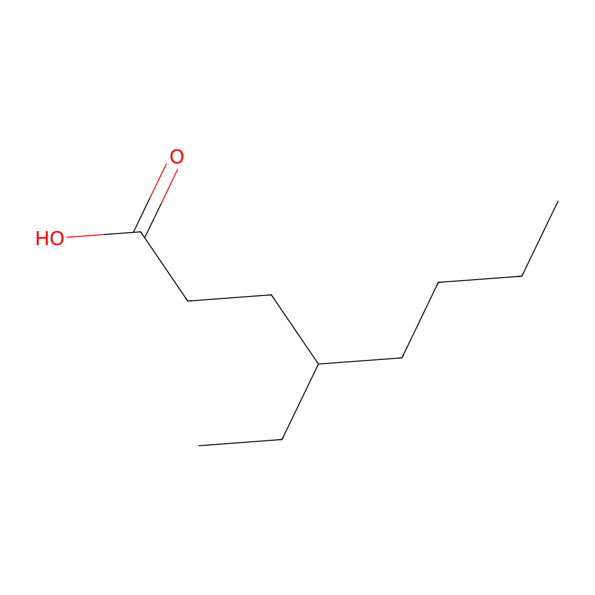 4-Ethyloctanoic acid molecular structure, CAS 16493-80-4