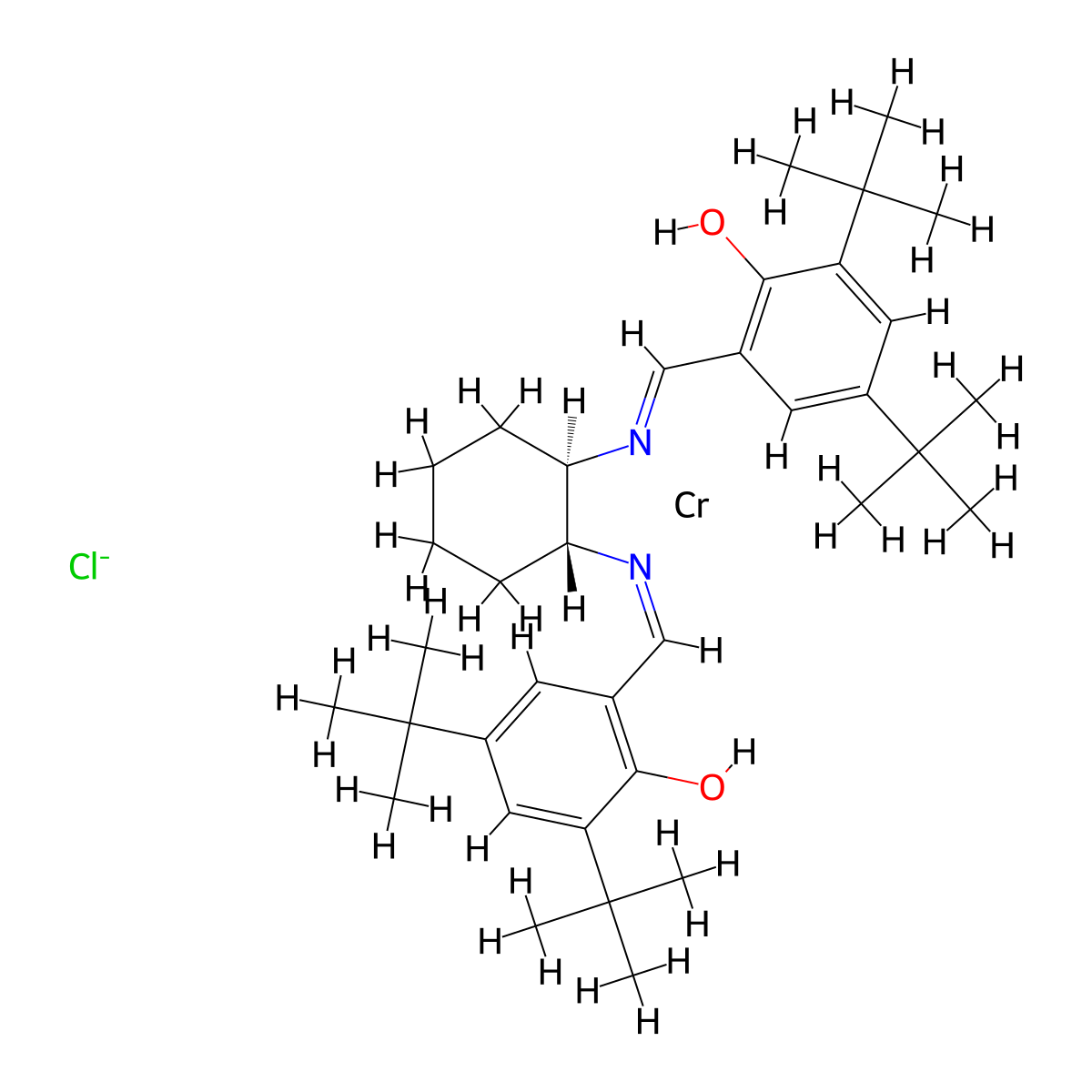 (R,R)-N,N'-Bis(3,5-di-tert-butylsalicylidene)-1,2-cyclohexanediaminochromium(III) chloride Catalytic reagent molecular structure, CAS 164931-83-3