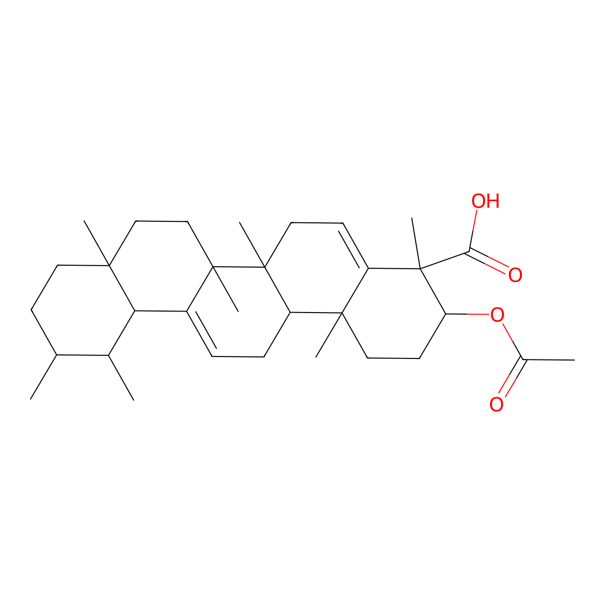 3|A-Acetoxyurs-5:12-dien-24-oic acid molecular structure, CAS 1649436-95-2