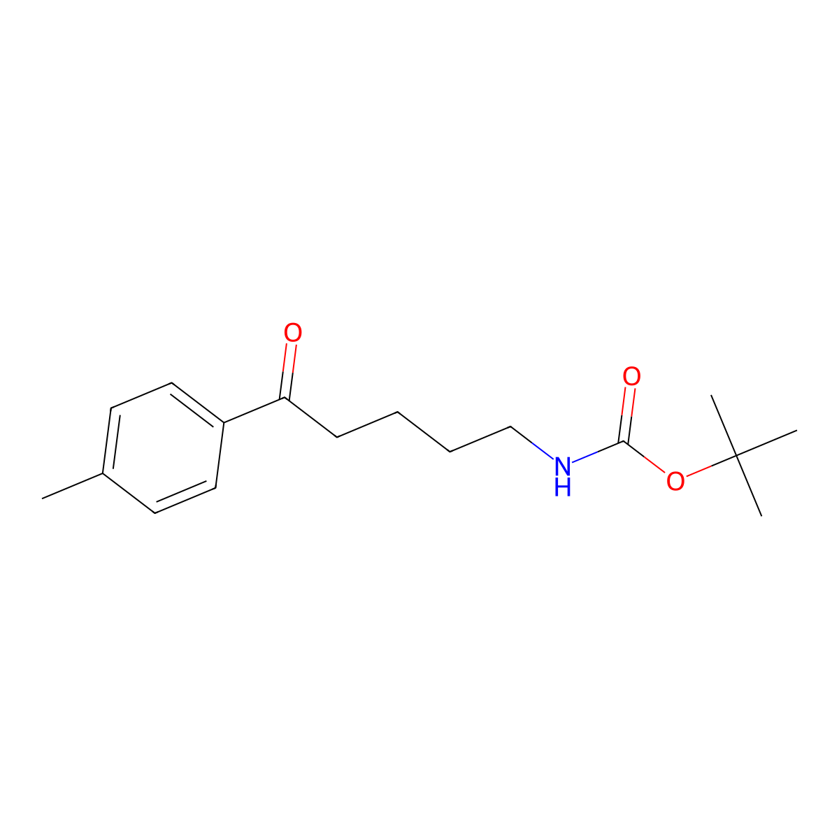 tert-butyl N-[5-(4-methylphenyl)-5-oxopentyl]carbamate molecular structure, CAS 1649439-47-3
