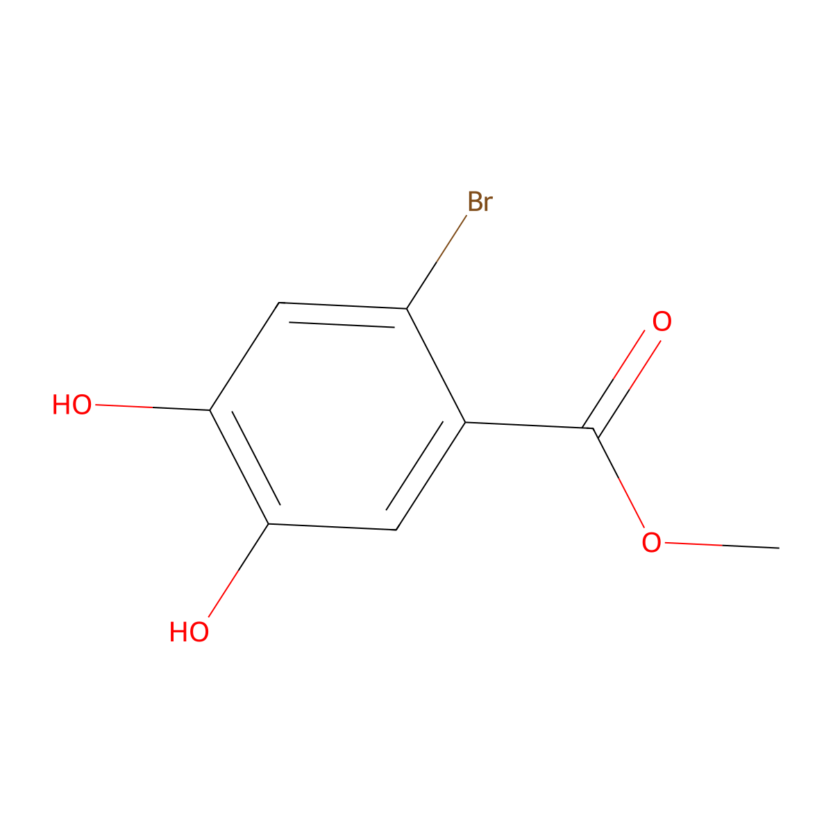 Methyl 2-bromo-4,5-dihydroxybenzoate molecular structure, CAS 1649445-89-5