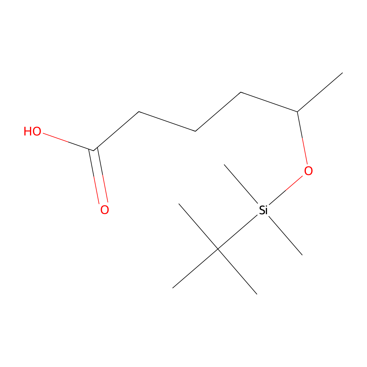 5-((Tert-butyldimethylsilyl)oxy)hexanoic acid molecular structure, CAS 1649449-76-2