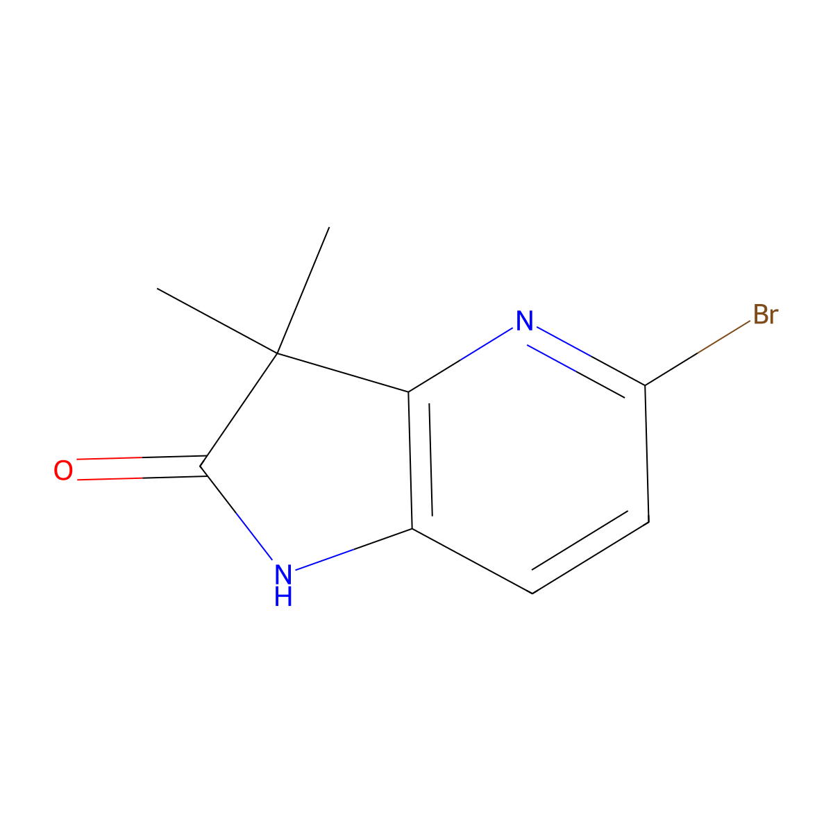 5-Bromo-3,3-dimethyl-1H,2H,3H-pyrrolo[3,2-b]pyridin-2-one molecular structure, CAS 1649454-38-5