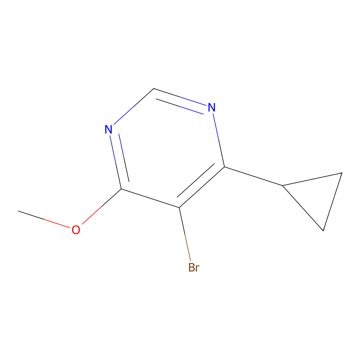 5-Bromo-4-cyclopropyl-6-methoxypyrimidine molecular structure, CAS 1649454-57-8