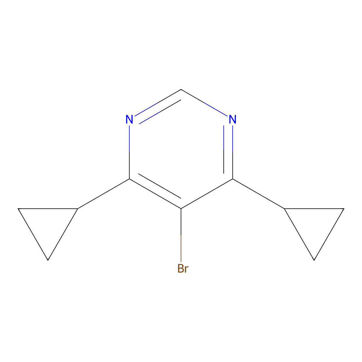 5-Bromo-4,6-dicyclopropylpyrimidine molecular structure, CAS 1649454-73-8