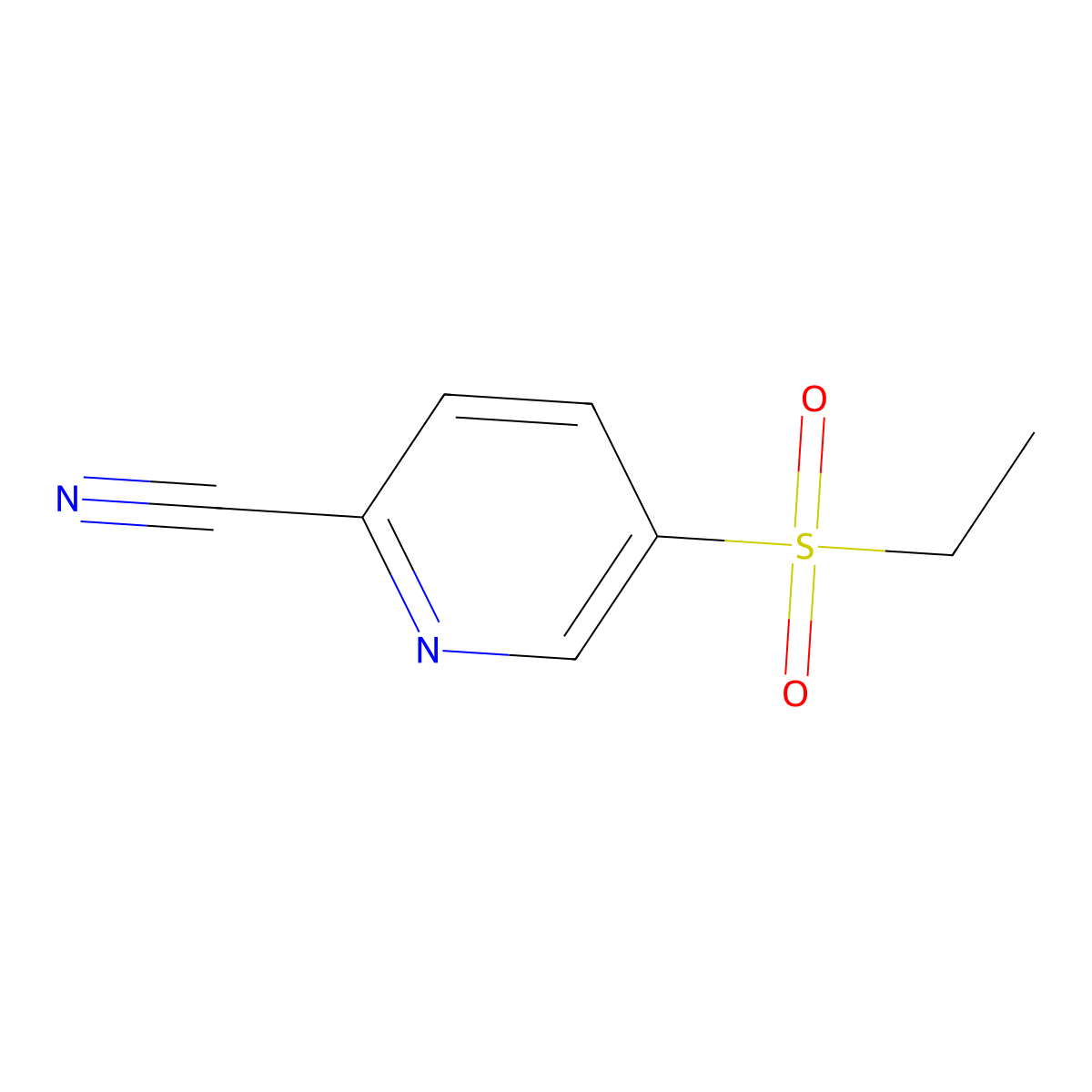 5-(Ethylsulfonyl)picolinonitrile molecular structure, CAS 1649454-78-3
