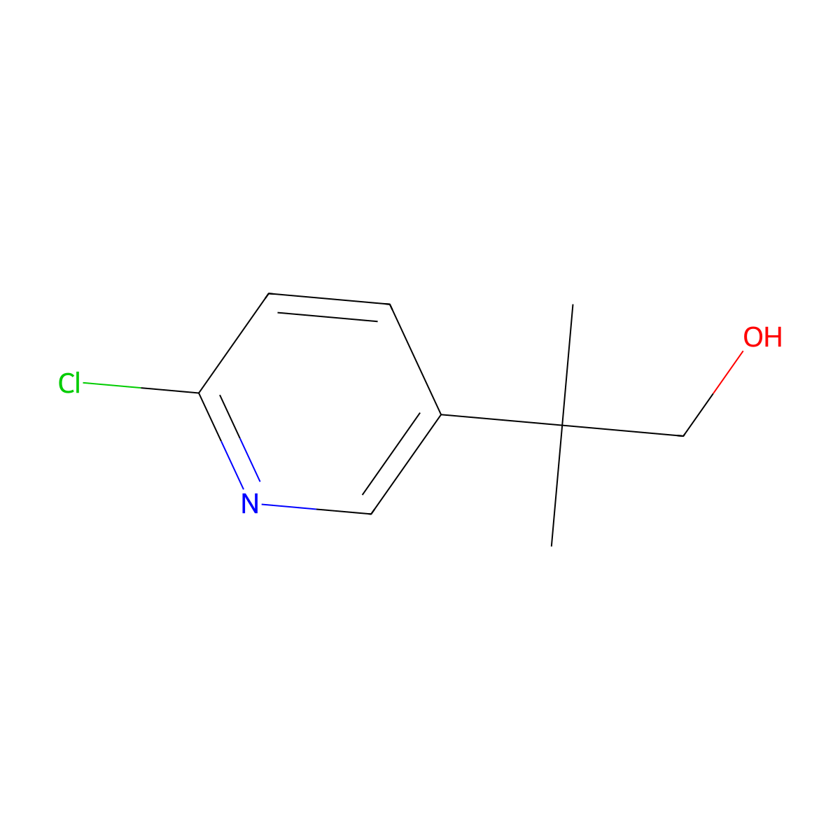 2-(6-Chloropyridin-3-yl)-2-methylpropan-1-ol molecular structure, CAS 1649468-09-6