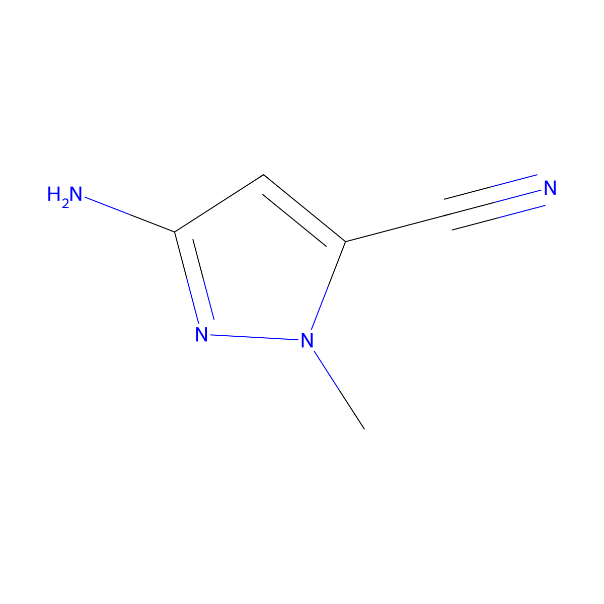 3-amino-1-methyl-1H-pyrazole-5-carbonitrile molecular structure, CAS 1649468-47-2