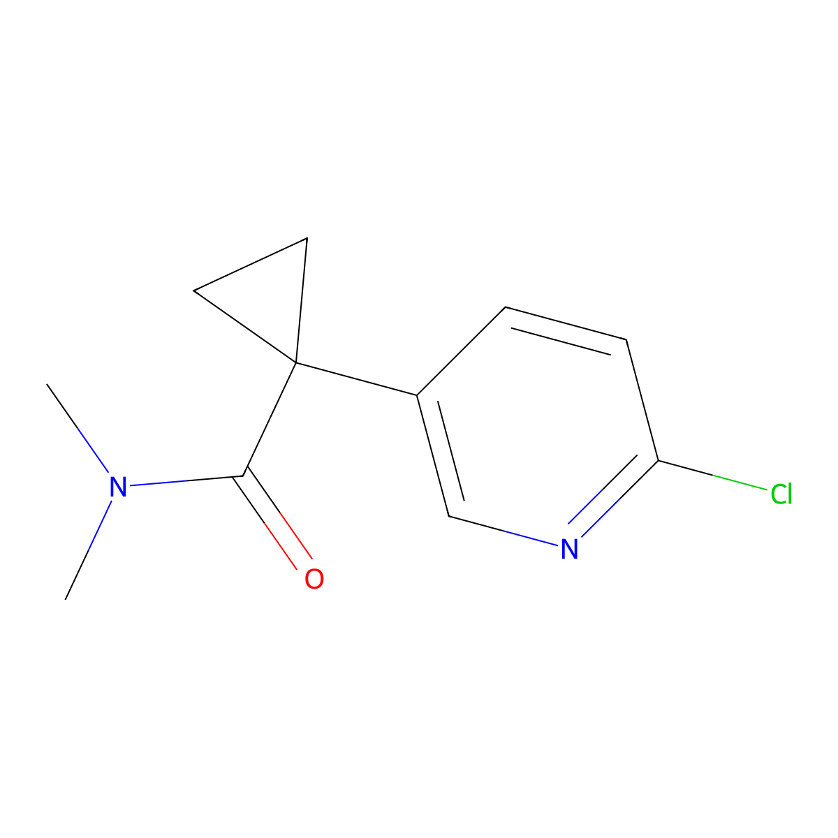 1-(6-chloro-3-pyridinyl)-N,N-dimethylcyclopropane-1-carboxamide molecular structure, CAS 1649468-90-5