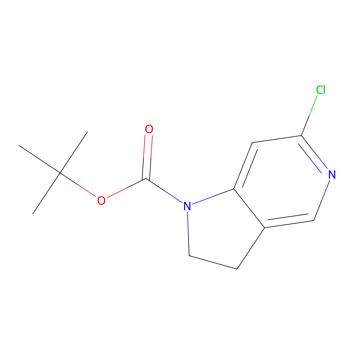tert-Butyl 6-chloro-2,3-dihydro-1H-pyrrolo[3,2-c]pyridine-1-carboxylate molecular structure, CAS 1649470-12-1