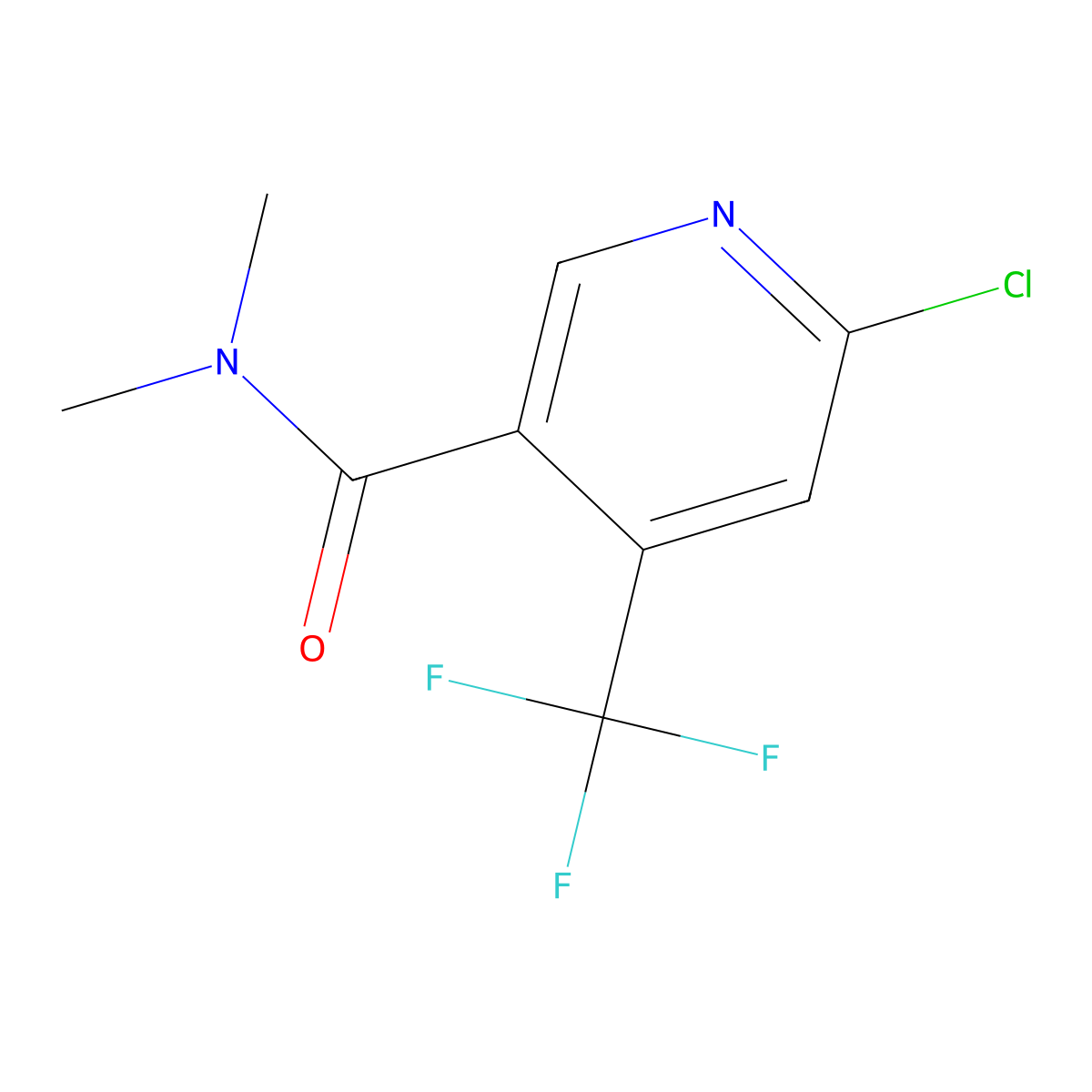 6-chloro-N,N-dimethyl-4-(trifluoromethyl)nicotinamide molecular structure, CAS 1649470-17-6