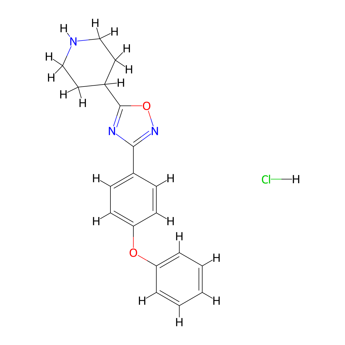3-(4-Phenoxyphenyl)-5-(piperidin-4-yl)-1,2,4-oxadiazole hydrochloride molecular structure, CAS 1649474-55-4