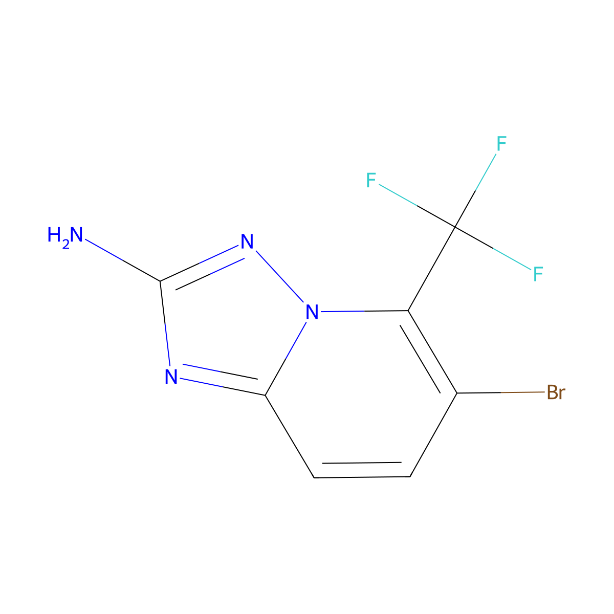 6-Bromo-5-(trifluoromethyl)-[1,2,4]triazolo[1,5-a]pyridin-2-amine molecular structure, CAS 1649478-34-1