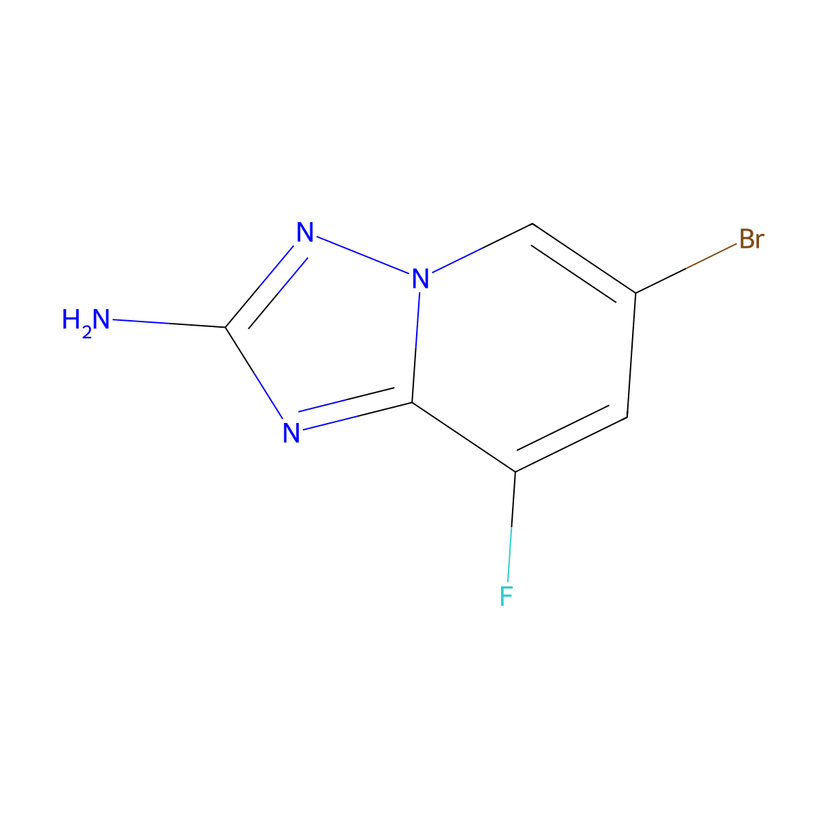 2-Amino-6-bromo-8-fluoro-[1,2,4]triazolo[1,5-a]pyridine molecular structure, CAS 1649478-38-5