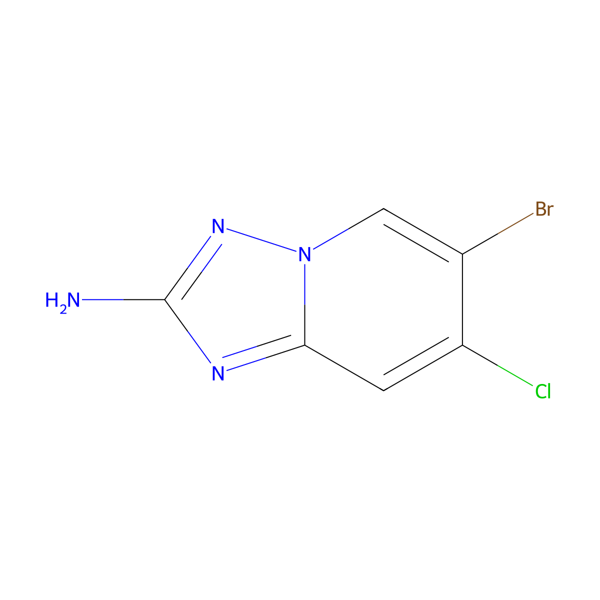 6-Bromo-7-chloro[1,2,4]triazolo[1,5-a]pyridin-2-amine molecular structure, CAS 1649478-41-0
