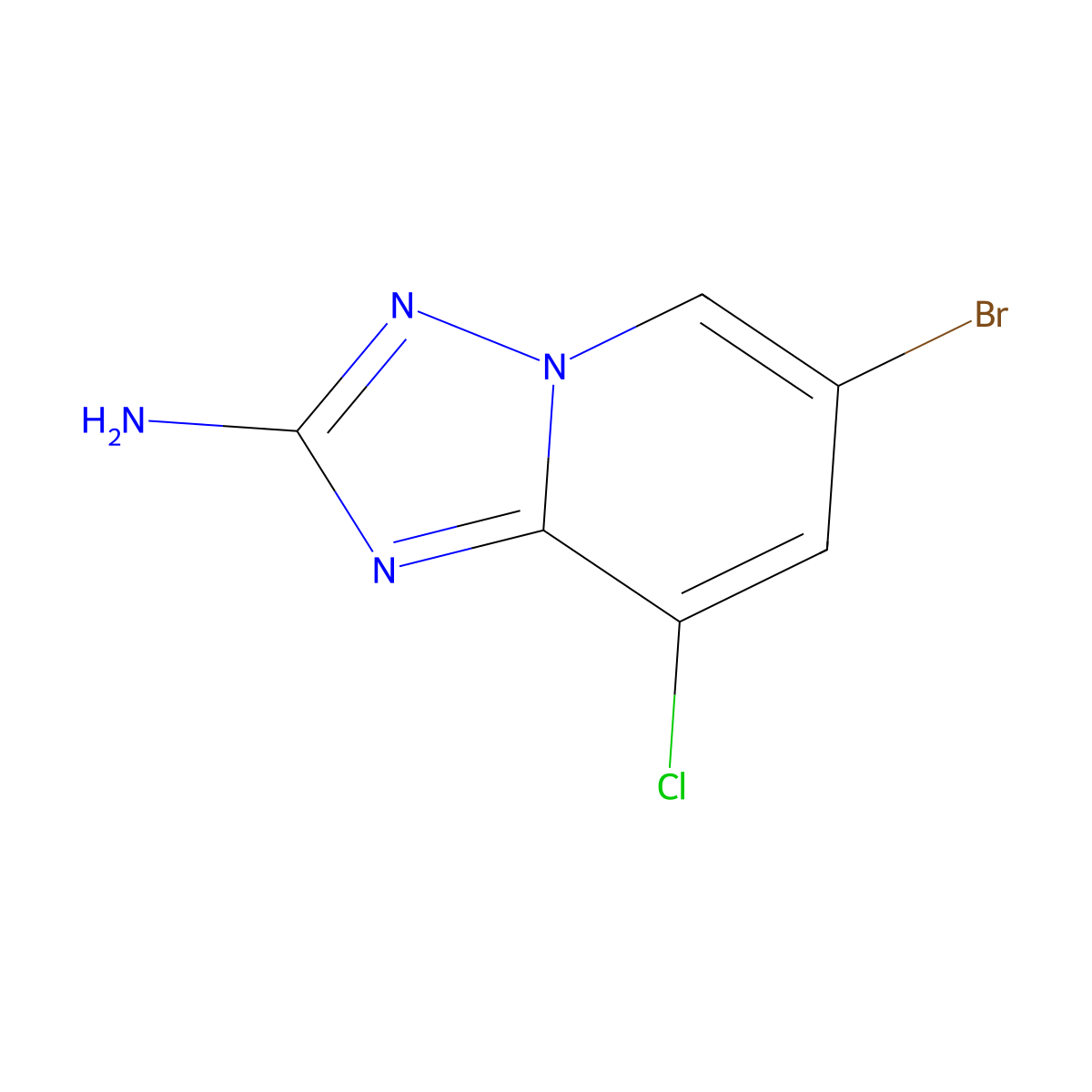 6-Bromo-8-chloro-[1,2,4]triazolo[1,5-a]pyridin-2-amine molecular structure, CAS 1649478-43-2