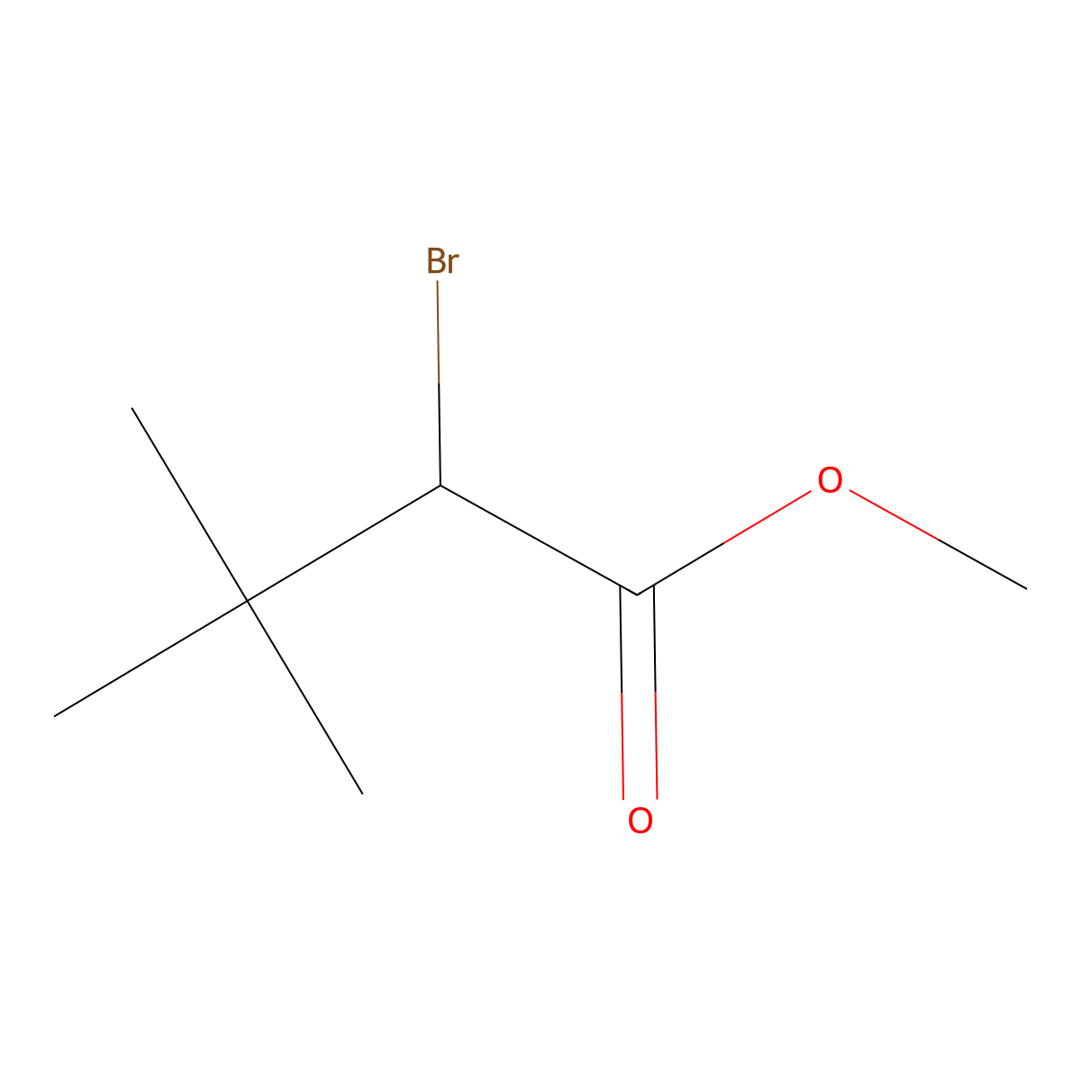 Methyl 2-bromo-3,3-dimethylbutanoate molecular structure, CAS 16495-40-2