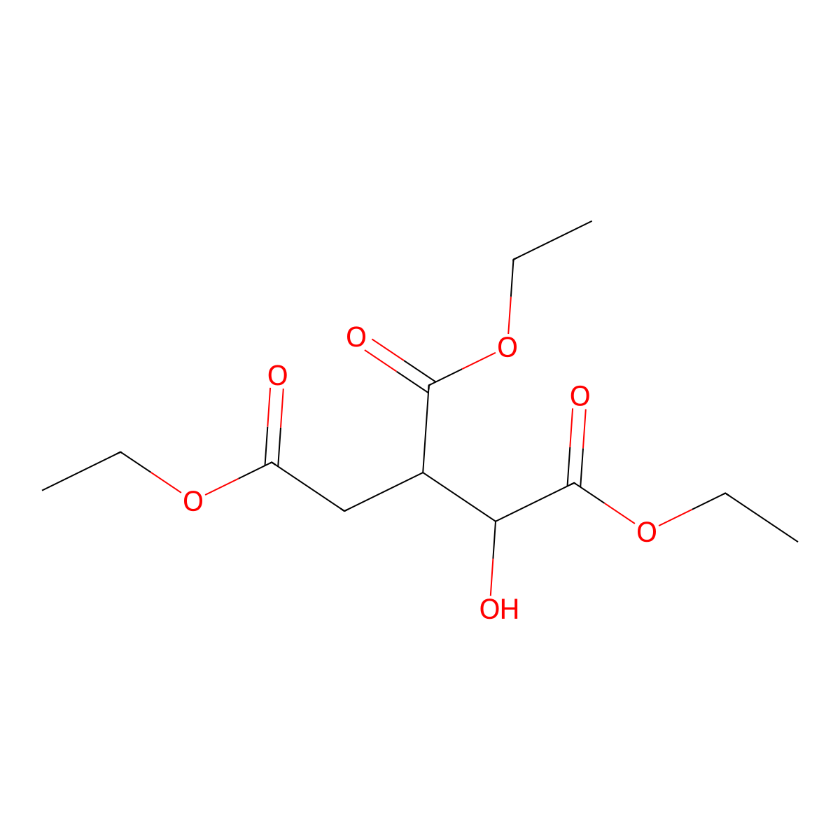 Triethyl isocitrate molecular structure, CAS 16496-37-0