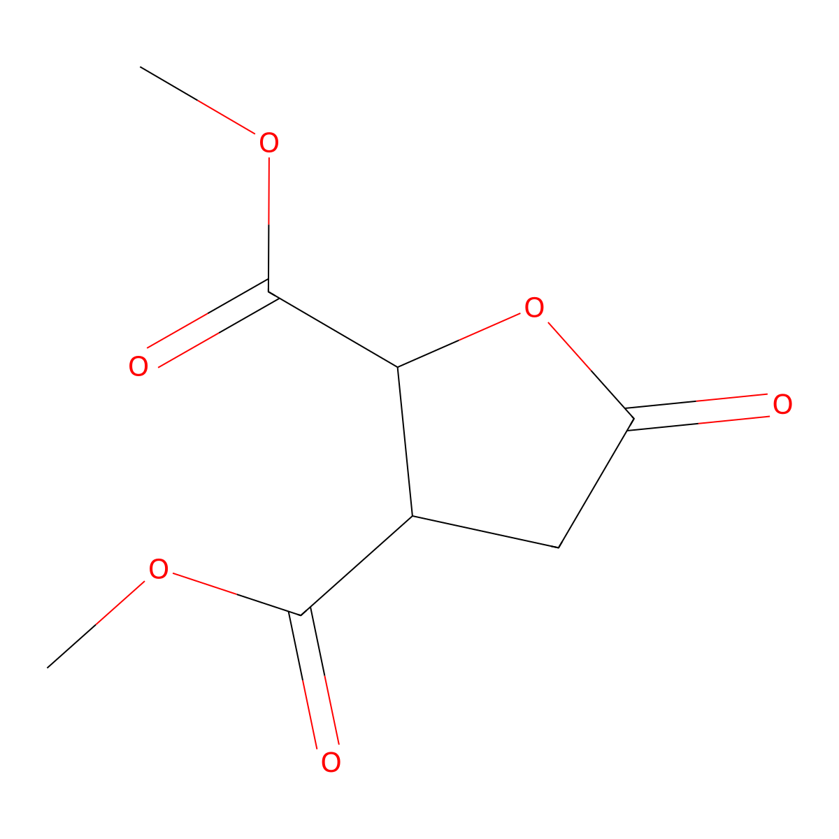 Dimethyl tetrahydro-5-oxofuran-2,3-dicarboxylate molecular structure, CAS 16496-38-1