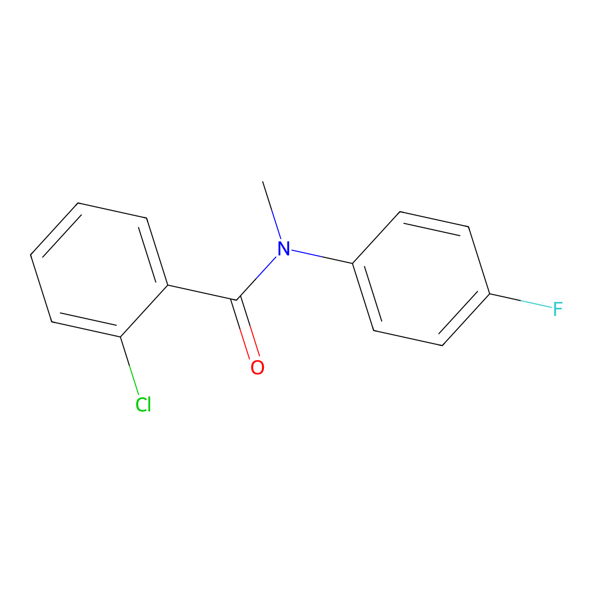 2-Chloro-N-(4-fluorophenyl)-N-methylbenzamide molecular structure, CAS 164976-12-9