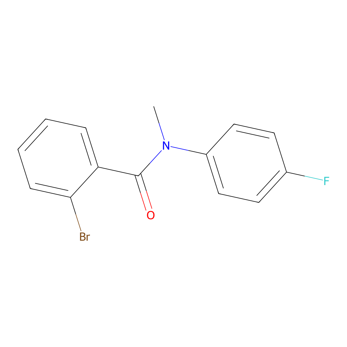 Benzamide, 2-bromo-N-(4-fluorophenyl)-N-methyl- molecular structure, CAS 164976-13-0