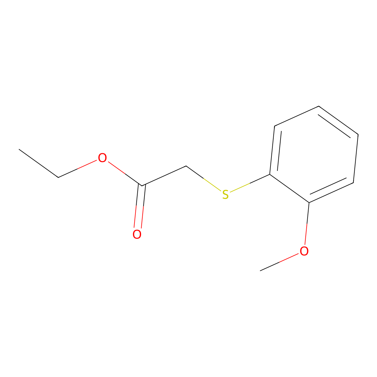 Ethyl 2-(2-methoxyphenyl)sulfanylacetate molecular structure, CAS 164979-74-2