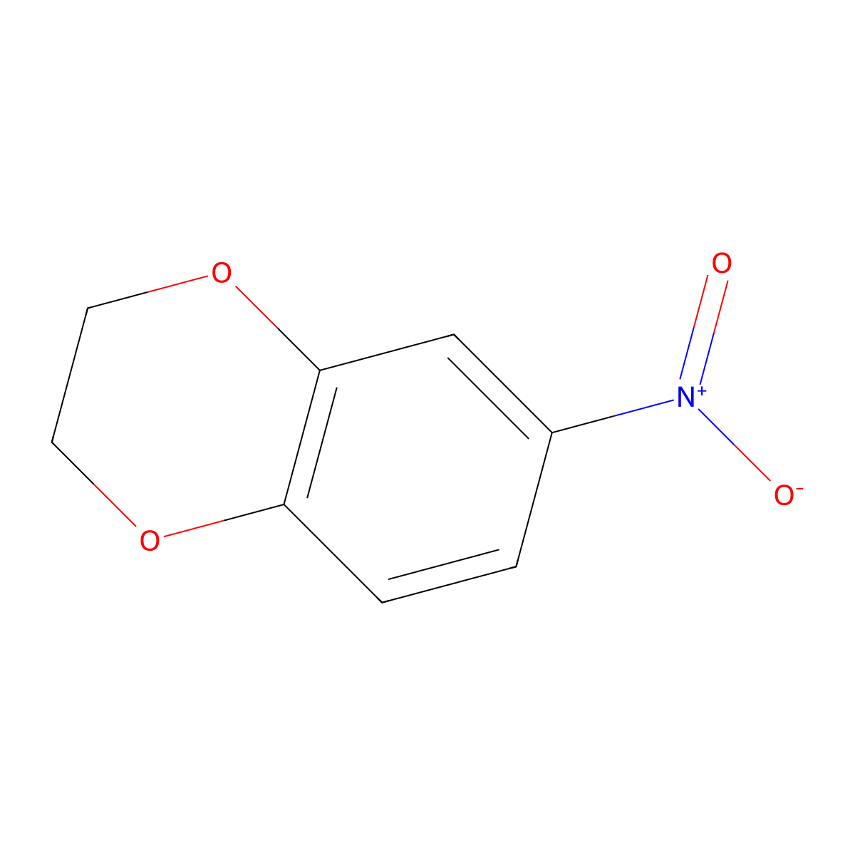 2,3-Dihydro-6-nitro-1,4-benzodioxin molecular structure, CAS 16498-20-7