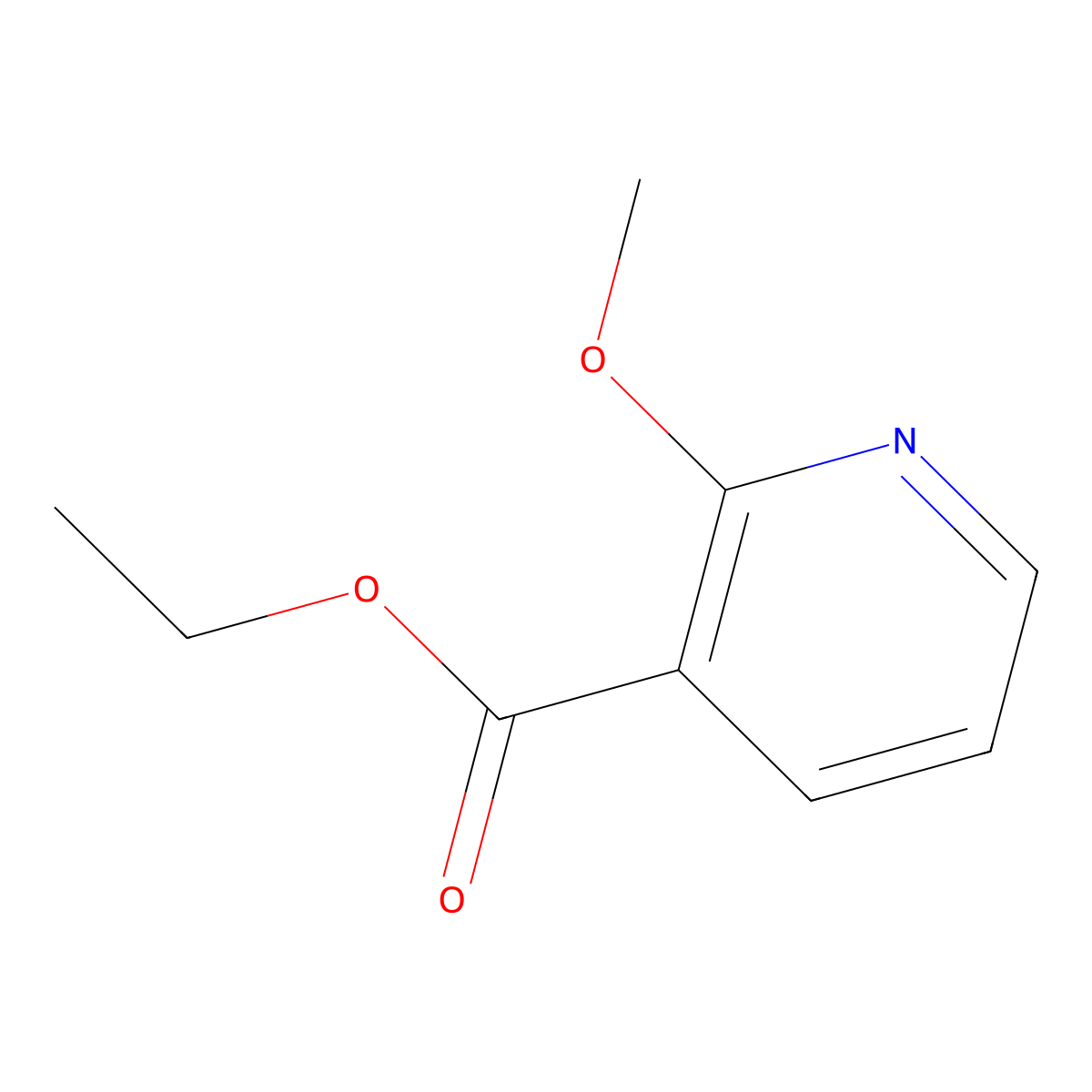 Ethyl 2-methoxynicotinate molecular structure, CAS 16498-79-6