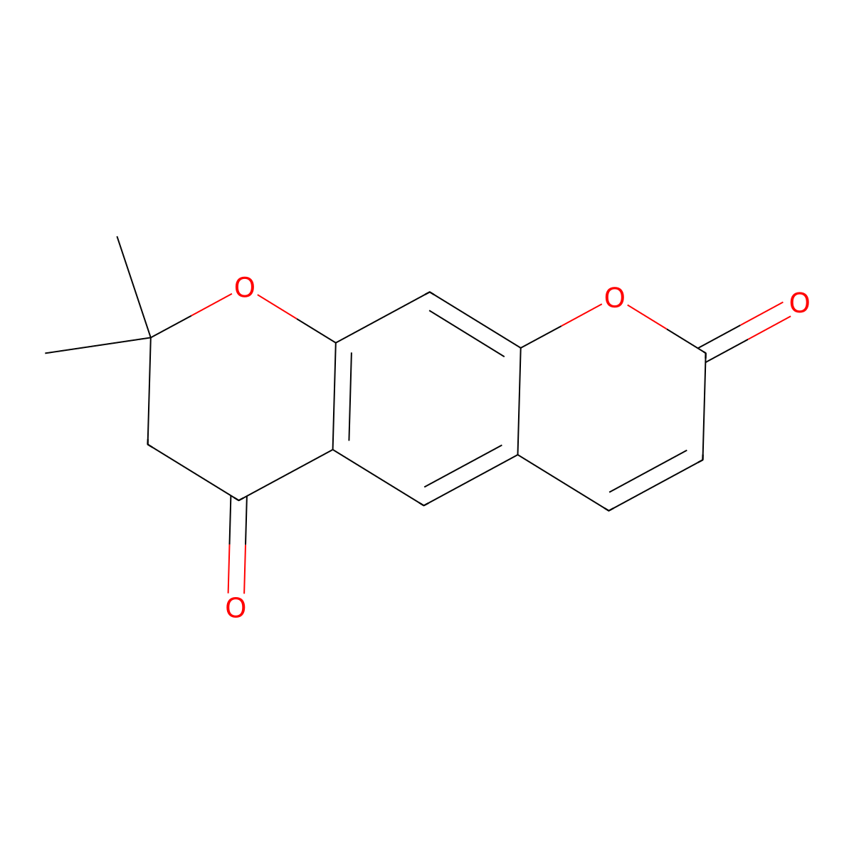 7,8-Dihydro-8,8-dimethyl-2H,6H-benzo(1,2-b:5,4-b')dipyran-2,6-dione molecular structure, CAS 16499-05-1
