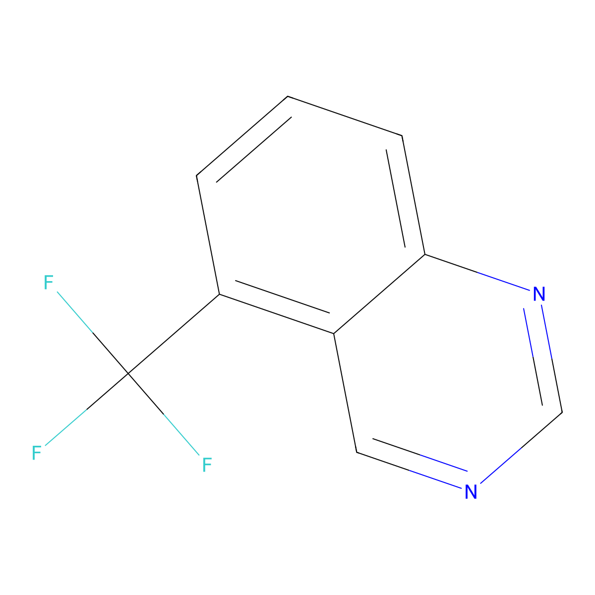 Quinazoline, 5-(trifluoromethyl)- molecular structure, CAS 16499-47-1