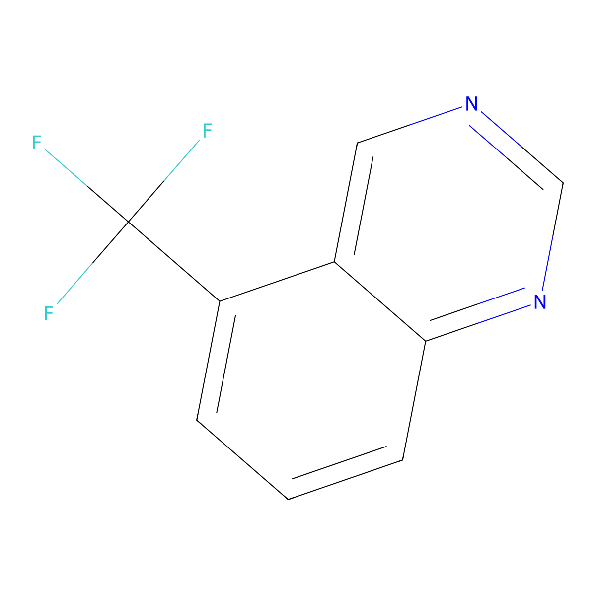 Quinazoline, 5-(trifluoromethyl)- molecular structure, CAS 16499-47-1