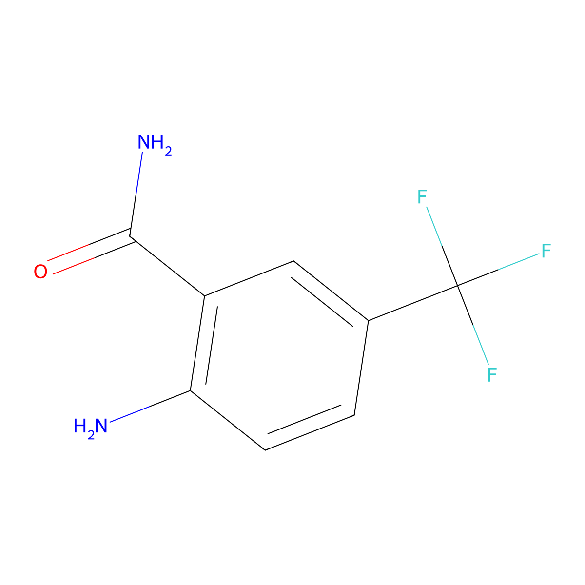2-Amino-5-(trifluoromethyl)benzamide molecular structure, CAS 16499-54-0