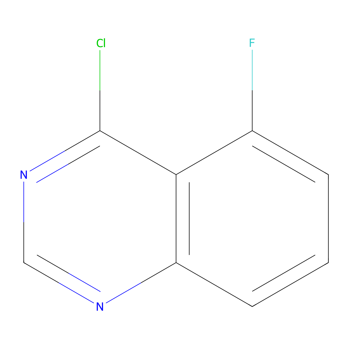 4-Chloro-5-fluoroquinazoline molecular structure, CAS 16499-60-8