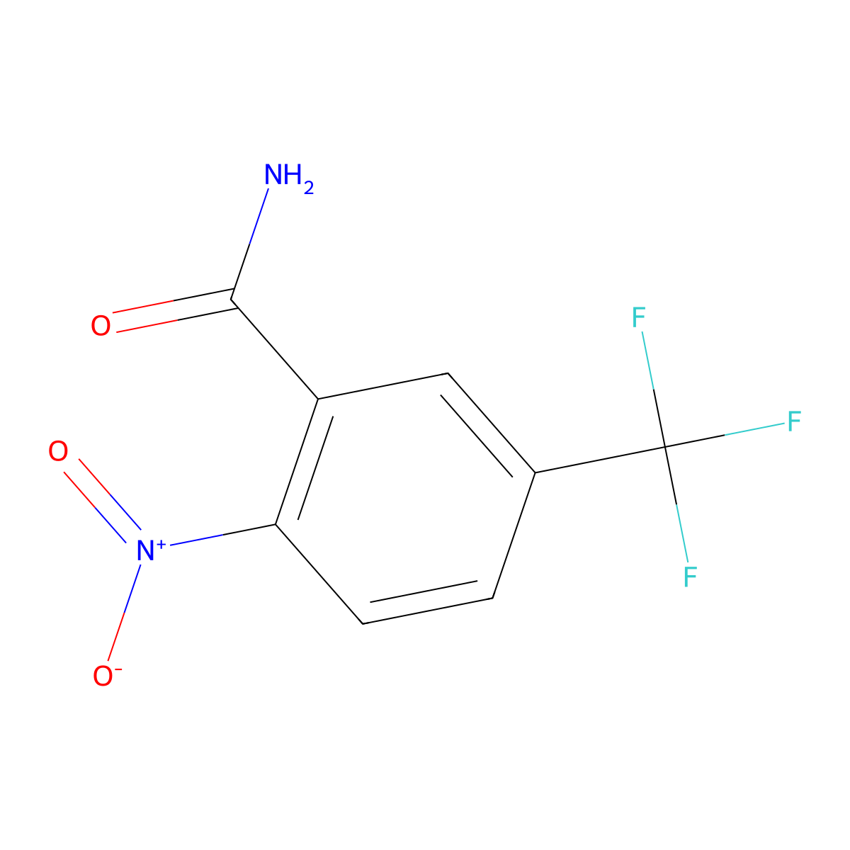 2-Nitro-5-(trifluoromethyl)benzamide molecular structure, CAS 16499-68-6