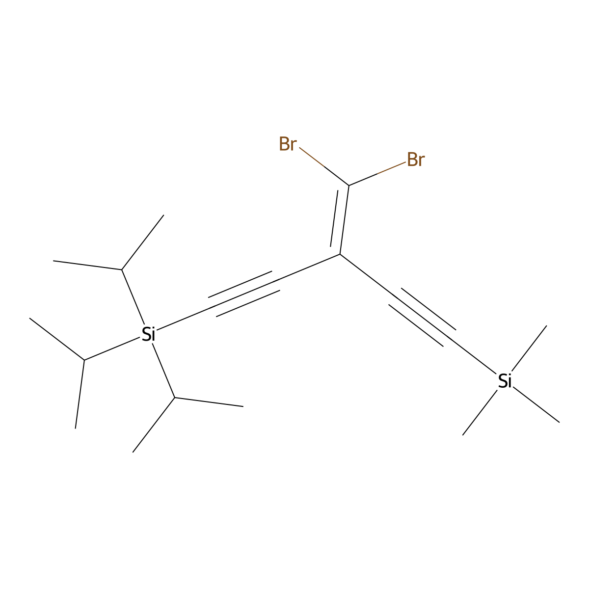 (3-(Dibromomethylene)-5-(triisopropylsilyl)penta-1,4-diyn-1-yl)trimethylsilane molecular structure, CAS 164990-17-4