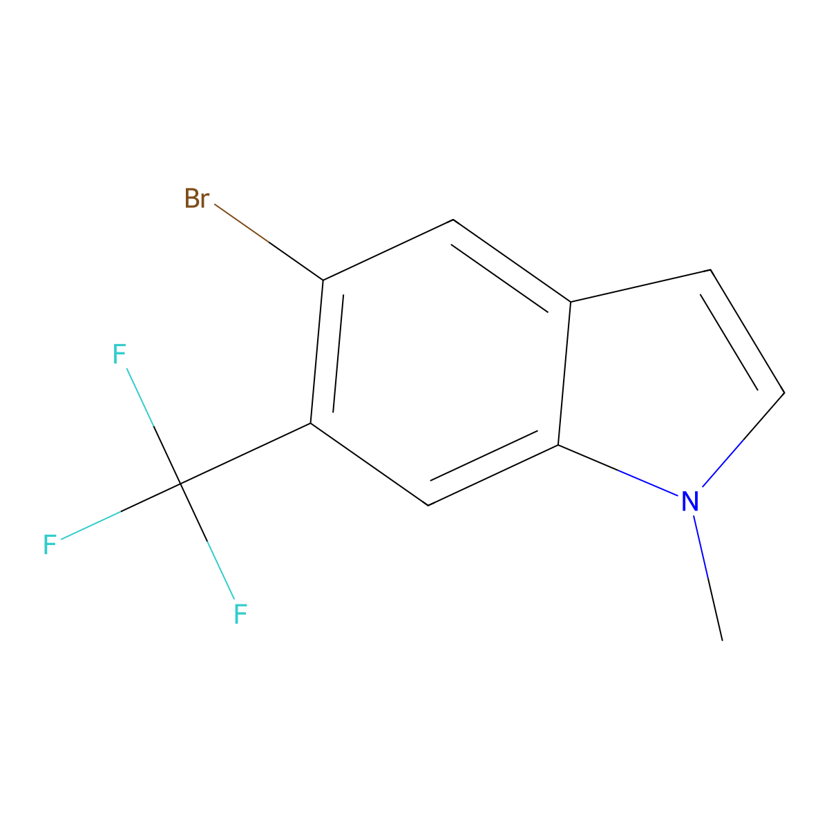5-Bromo-1-methyl-6-(trifluoromethyl)-1H-indole molecular structure, CAS 1649953-47-8