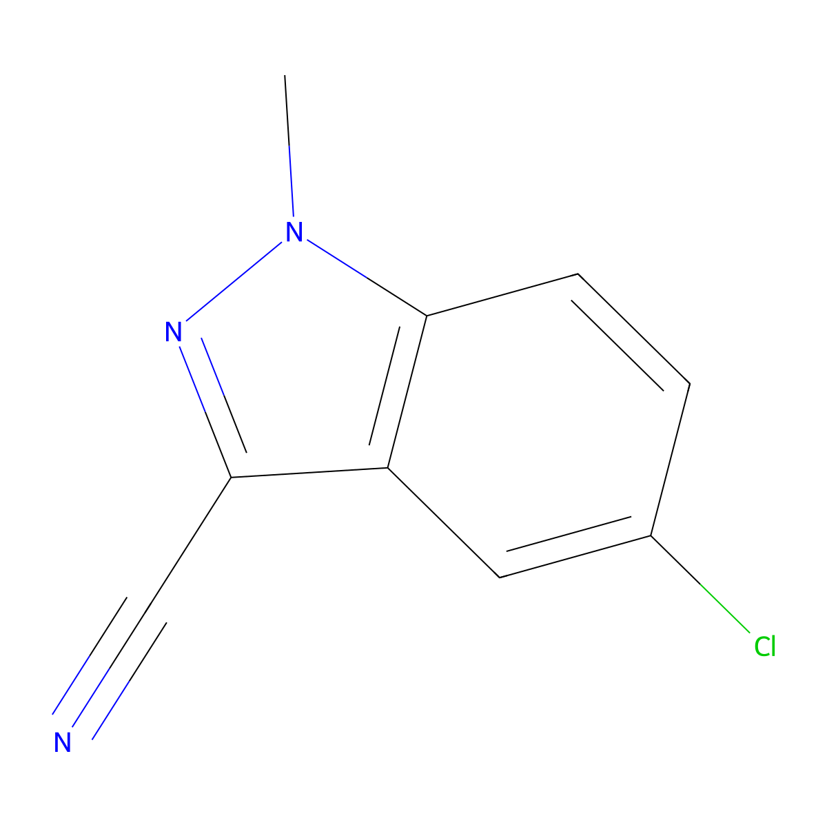 5-chloro-1-methyl-1H-indazole-3-carbonitrile molecular structure, CAS 1649964-25-9
