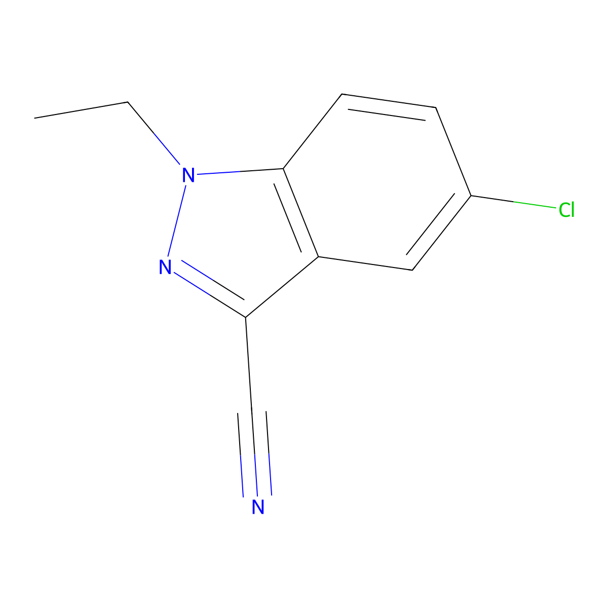 5-chloro-1-ethyl-1H-indazole-3-carbonitrile molecular structure, CAS 1649964-31-7