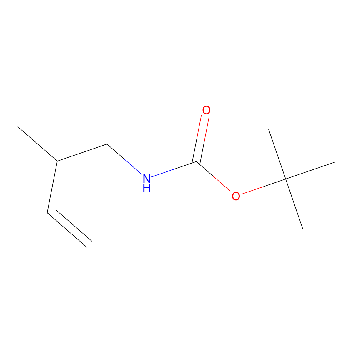 tert-butyl N-(2-methylbut-3-en-1-yl)carbamate molecular structure, CAS 1649973-85-2